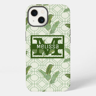 Etui iPhone 13 Feuilles de palmiers tropicaux | Ajoutez votre nom