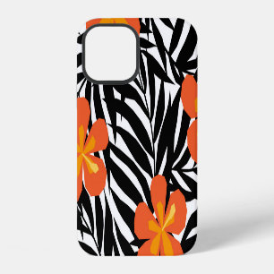 Coque iPhone 12 Feuilles de palmiers tropicaux, application vintag