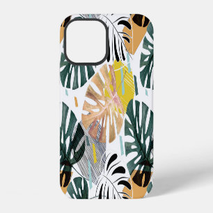 Coque iPhone 12 Feuilles de palmiers tropicaux : éléments décorati