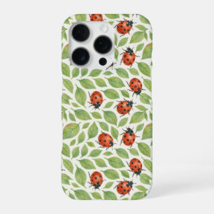 Coque iPhone 16 Pro Feuilles et coccinelles
