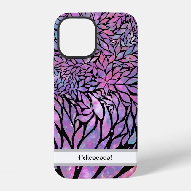 Coque iPhone Feuilles impressionnistes abstraites (Verso)
