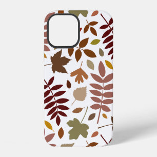Coque iPhone 12 Feuilles mortes grand motif couleurs d'automne sur