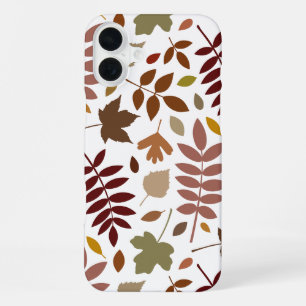 Coque iPhone 16 Plus Feuilles mortes grand motif couleurs d'automne sur
