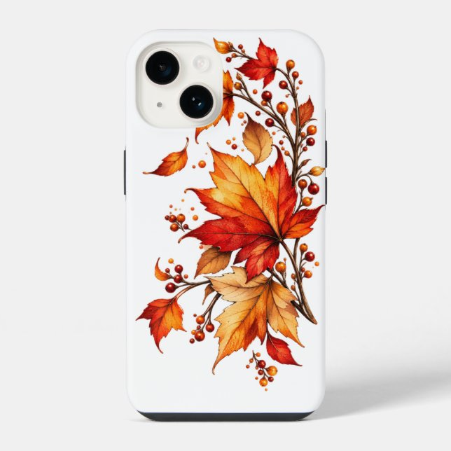 Coque iPhone Feuilles tombent (Verso)