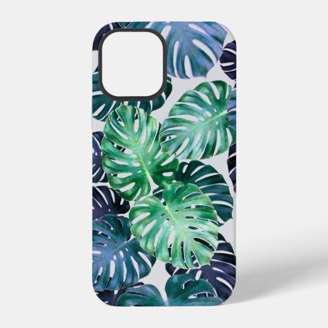 Coque iPhone Feuilles tropicales de Monstera  (Verso)