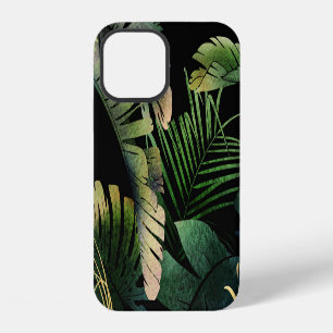 Coque iPhone 12 Feuilles Tropicales : Floral Sans Couture d'Été
