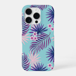 Coque iPhone 16 Pro Feuilles tropicaux et fleurs 2