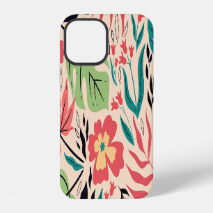 Coque iPhone 12 Feuilles tropicaux et fleurs : Fusion Vintage