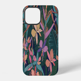 Coque iPhone 12 Feuilles tropicaux, fleurs : vintages.