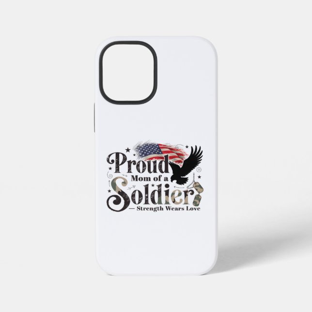 Coque iPhone Fière maman militaire - Fierté de soldat - Art (Verso)
