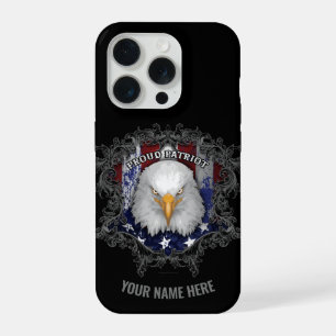 Coque iPhone 15 Pro Fière patriote américain (personnalisée)