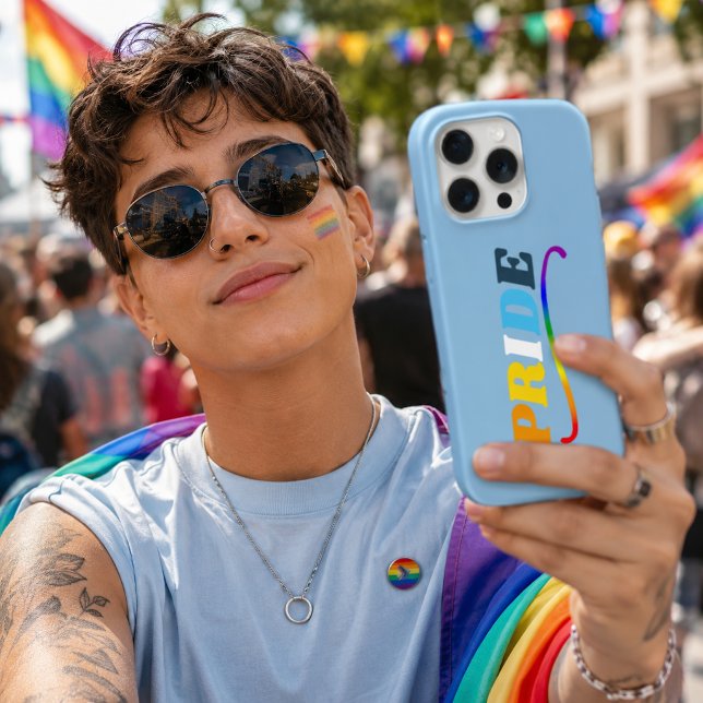 Coque iPhone Fierté AroAce - Swoosh Arc-en-ciel (Créateur téléchargé)