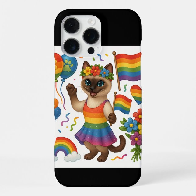 Coque iPhone Fierté féline Pattes Fierté LGBTQ inspirée des cha (Verso)