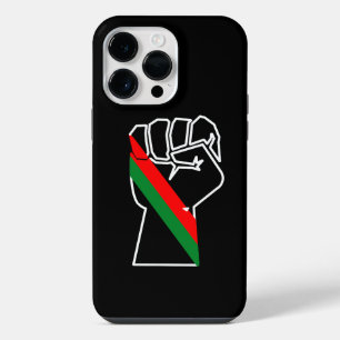 Coque Pour Pour iPhone 14 Pro Max fierté noire drapeau rouge vert poing panafricain