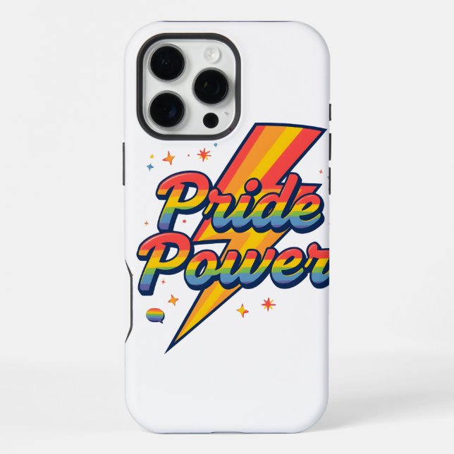 Coque iPhone Fierté Puissance Foudre – Citation arc-en-ciel LGB (Verso)