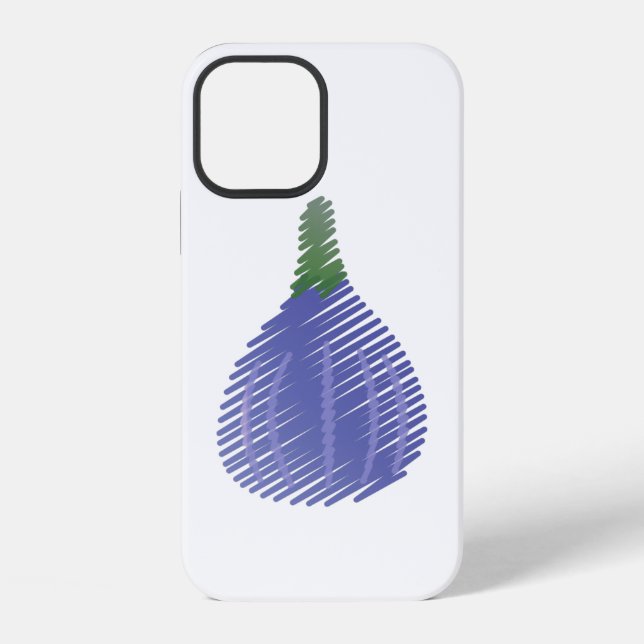 Coque iPhone Figuier violet esquissé (Verso)