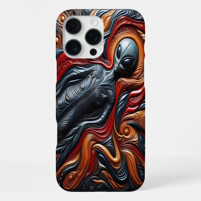 Coque iPhone Figure Alien colorée (Verso)