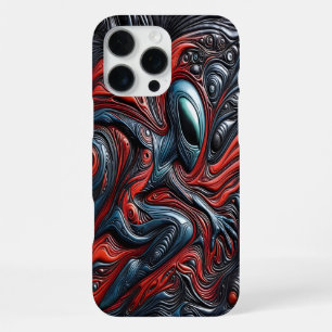 Coque iPhone 16 Pro Max Figure Alien Mystérieux dans un Tourbillon Cosmiqu