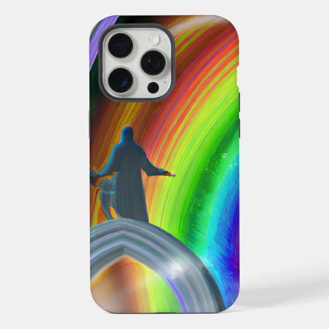 Coque iPhone Figure de mystère au Stargate interdimensionnel (Verso)