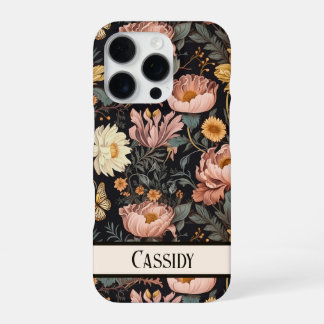 Coque iPhone 16 Pro Filigrane Floral Fleur Vintage