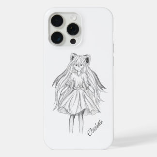 Coque iPhone 15 Pro Max Fille à cheveux longs avec ruban