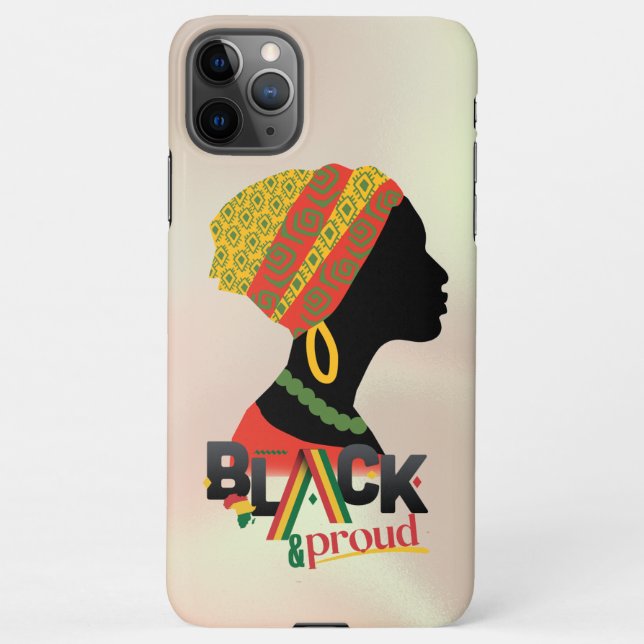 Coque iPhone Fille Africaine Américaine Noire Et Fière (Dos)