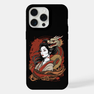Coque iPhone 15 Pro Max Fille asiatique Dragon chinois