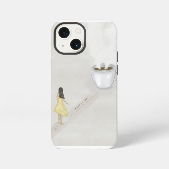 Coque iPhone Fille au café (Verso)
