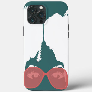 Etui iPhone 13 Pro Max Fille aux cheveux afro avec des lunettes de soleil