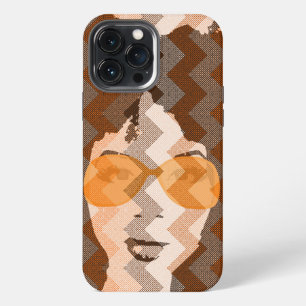 Etui iPhone 13 Pro Max Fille avec les lunettes de soleil dorées