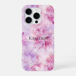 Coque iPhone 16 Pro Fille Blush Rose Chic Lavande Florale