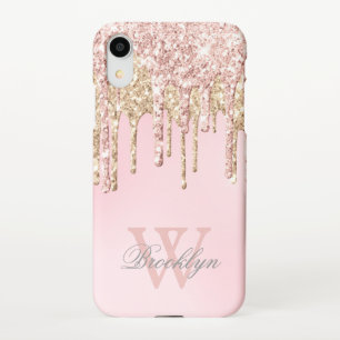 Coque iPhone XR Fille Blush Rose Gold Parties scintillant Drivers