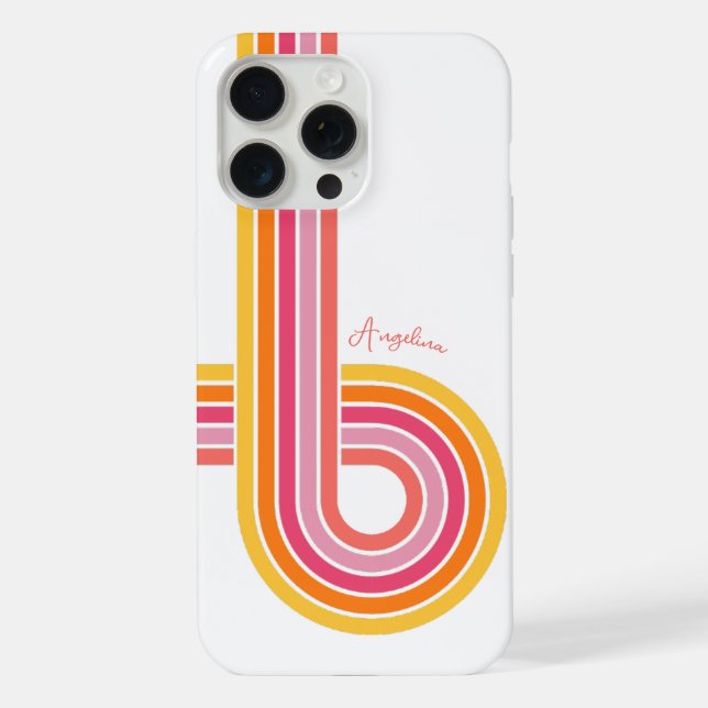 Coque iPhone Fille colorée Motif avec nom (Verso)