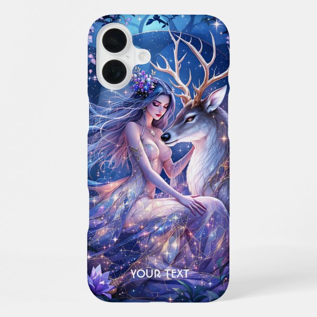 Coque iPhone Fille de cerf de forêt Fantasy Mignonne  (Verso)
