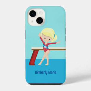 Coque Pour iPhone 14 Fille de Gymnastique Mignonne Blonde Personnalisée