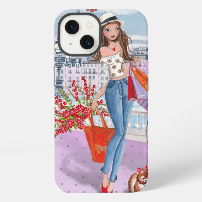 Coque iPhone Fille de mode Shopping Paris | Étui Iphone 7 plus (Verso)