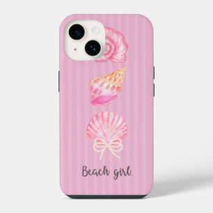 Coque Pour iPhone 14 Fille de plage coquette Aquarelle Coquillages & Pe