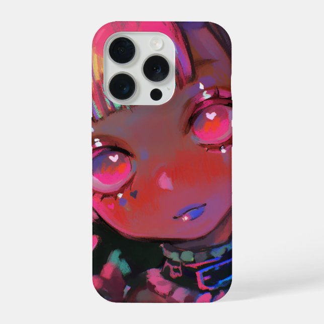 Coque iPhone Fille Démon Kawaii Néon Pastel Goth (Verso)