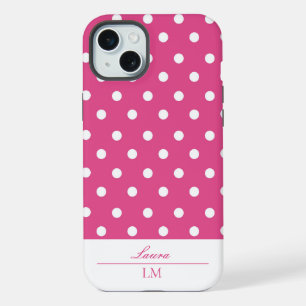Coque iPhone 15 Plus Fille élégante Rose et Blanc Points Forts