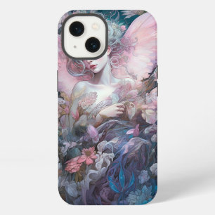 Etui iPhone 13 Fille Fée Rêveuse Art Fantastique Rose Bleu