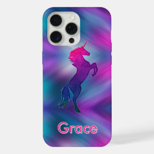 Coque iPhone 15 Pro Max Fille Licorne Magique Dégradé Aquarelle