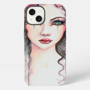 Etui iPhone 13 Fille peinte à l'aquarelle abstraite colorée