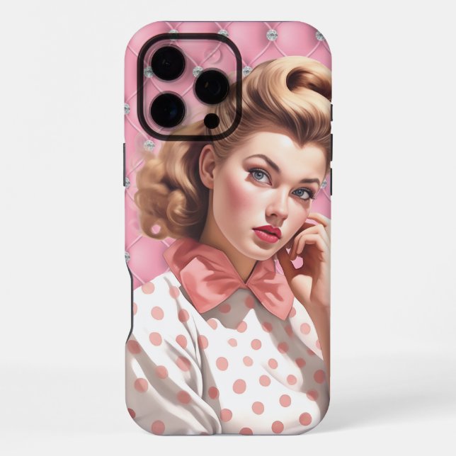 Coque iPhone Fille Pin-Up Rétro (Verso)