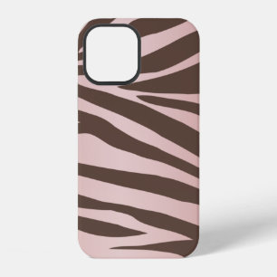Coque iPhone 12 Fille rose et Brown Zebra