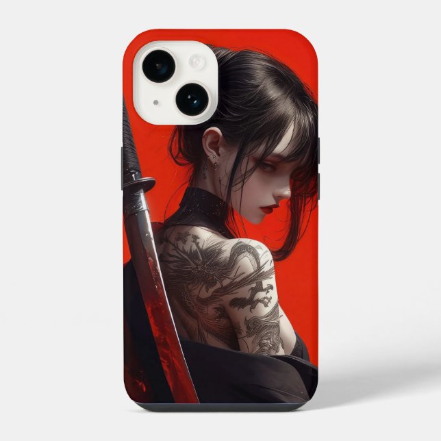 Coque iPhone fille samouraï  (Verso)
