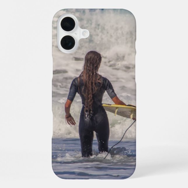 Coque iPhone Fille surfeuse vague (Verso)