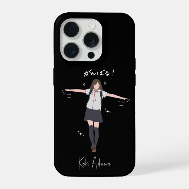 Coque iPhone Fille uniforme anime esthétique personnalisable (Verso)