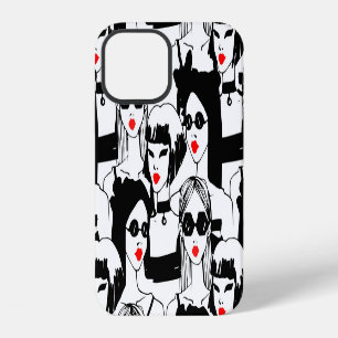 Coque iPhone 12 Filles de mode, mannequin, lunettes de soleil, mot