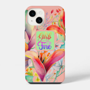 Coque Pour iPhone 14 Filles de printemps Lily Blossom en feu Citation