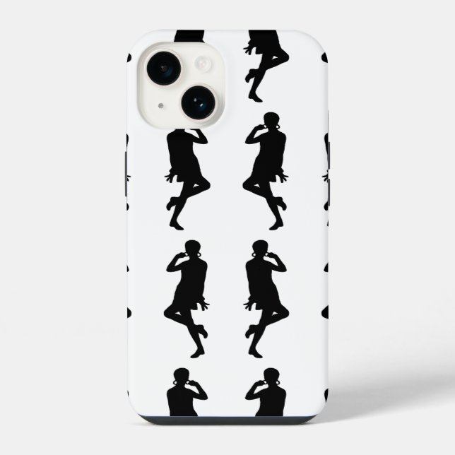 Coque iPhone Filles GoGo Mod Gras Noir (Verso)